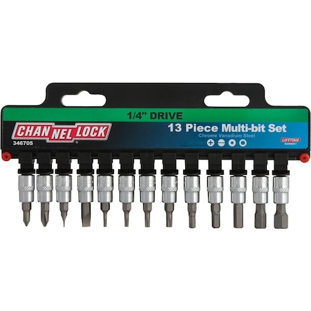 Channellock 1/4 In. Drive 6-Point Combination Socket Bit Set 13-Piece 346705